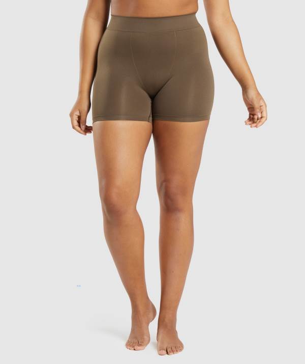 Damske Spodne Pradlo Gymshark Seamless Boxers Hnede | TE7046529